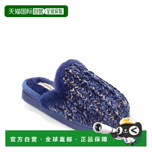 自营Dearfoams Women's Paris Chenille Shaped Tab Scuff Slippe