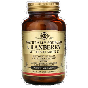 香港直发Solgar天然蔓越莓含维生素C促进泌尿健康60粒保健品胶囊