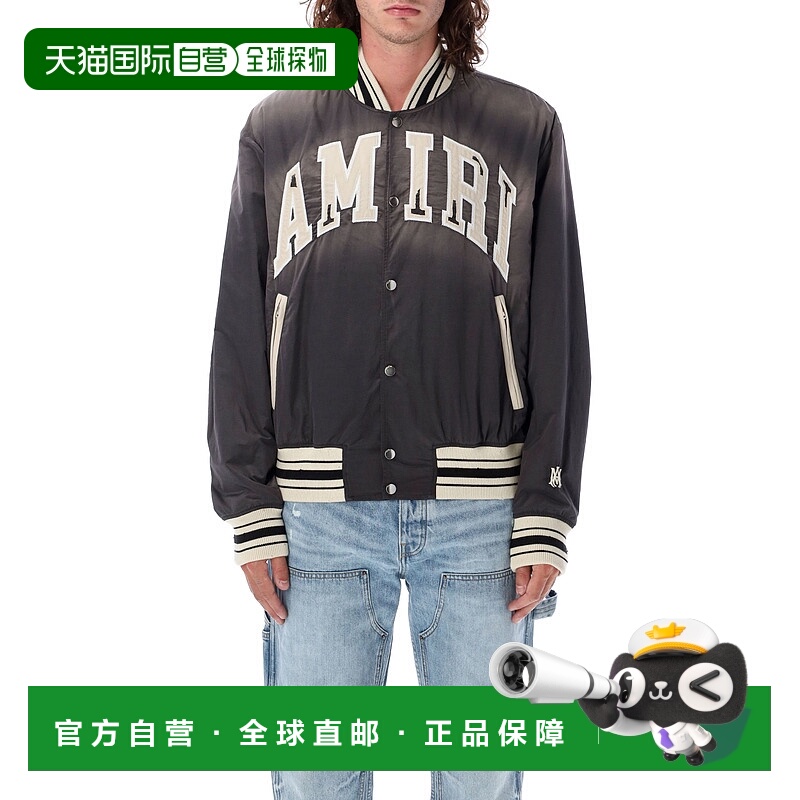 1h可退 香港直邮AMIRI 男士 长袖飞行员夹克 AMOUBB1005 black黑