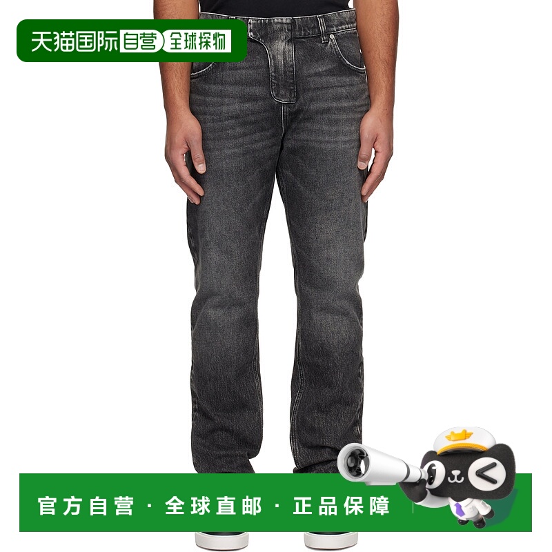 香港直邮Balmain 巴尔曼 男士 黑色 Regular-Fit Denim 牛仔裤 FH