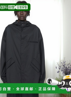 香港直邮Y-3 男士 黑色 Refined Wool 3-Stripes 连帽衫 JX7276