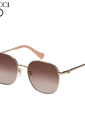 GUCCI 太阳镜男式女式亚洲版型防紫外线太阳镜金色 GG1142SA-002