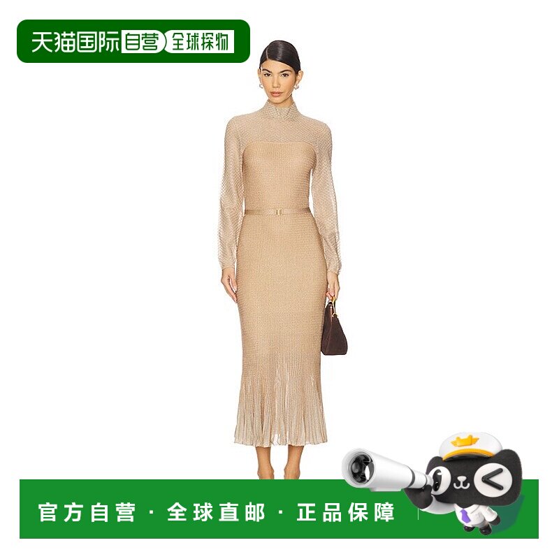 1h可退 香港直邮ZIMMERMANN 女士 金属感中长连衣裙 4869DF251