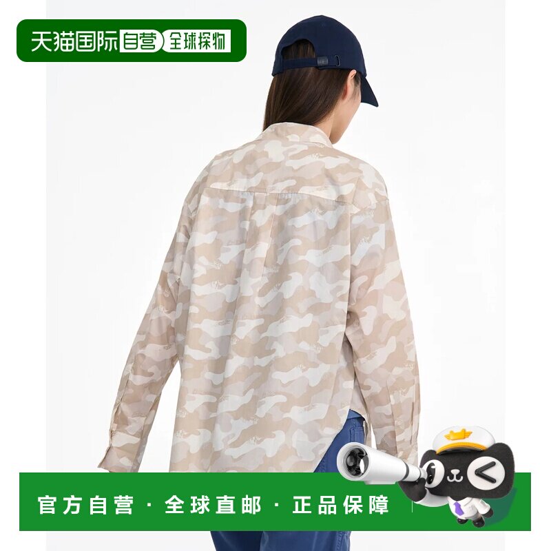 日本直邮AIGLE 全身印花长袖衬衫 米白色