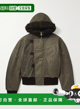 香港直邮1h可退 Our Legacy 男士 Compel Plush-Trimmed 皮革夹克