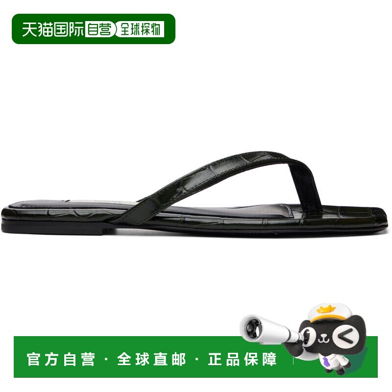 香港直邮toteme 女士 绿色压花人字拖 243WAS4557LE0076136DARKGR
