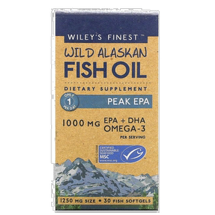 香港直发iHerb Wiley'S Finest野生阿拉斯加鱼油软凝胶1000mg30粒