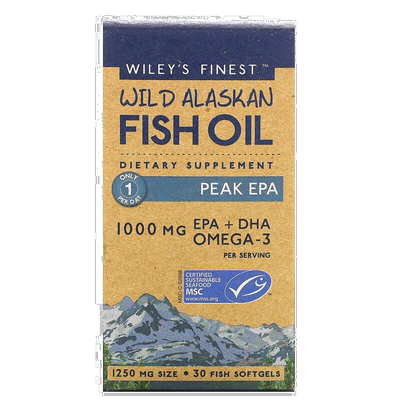 香港直发iHerb Wiley'S Finest野生阿拉斯加鱼油软凝胶1000mg30粒