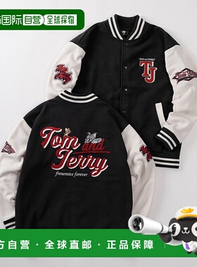 1h可退 日本直邮TOM&JERRY 男女同款 里起毛 Sagara刺绣 棒球外套