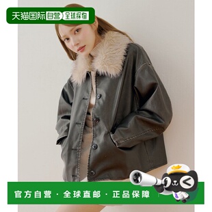 1h可退 日本直邮Chico 女装 仿皮宽松衬衫外套 可拆卸毛领设计 C