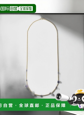 日本直邮日潮 agete 阿卡朵镀金多宝石项链水晶吊坠