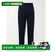 香港直邮zegna 杰尼亚 男士 1h可退 修身 褶裥棉质羊毛混纺斜纹布