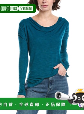 自营Red Haute Cowl Neck Top - blue 美国奥莱直发女装上衣