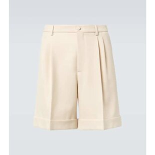 潮奢 Valentino 华伦天奴 男士 羊毛华达呢百慕大短裤