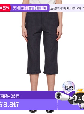 1h可退 香港直邮潮奢 GANNI 甘尼 女士 灰色细条纹短裤 W0672Phan
