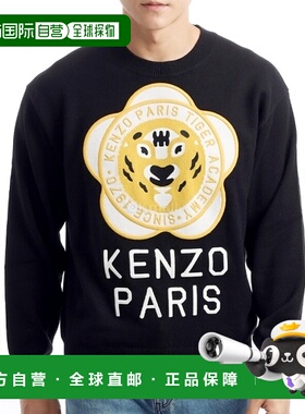 韩国直邮KENZO FD6 5PU429 3BB 99J 圆领针织衫前幅虎校刺绣羊毛