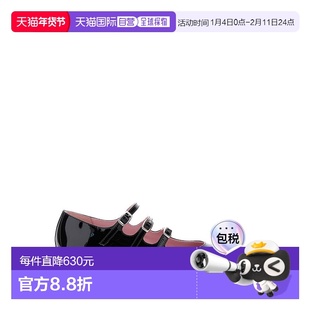 1h可退 香港直邮Carel 女士 'Kina' Straps 黑色玛丽珍粗跟漆皮高