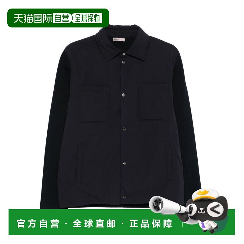1h可退 香港直邮Herno 男士 蓝色真丝尼龙夹克 MC00038UR72110