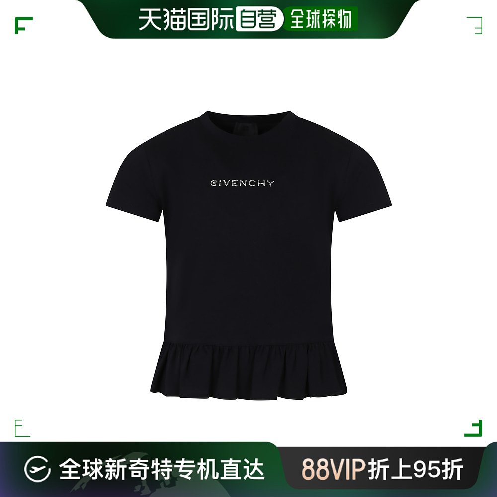 香港直邮潮奢 Givenchy纪梵希女童 logo缀饰T恤童装 H30086