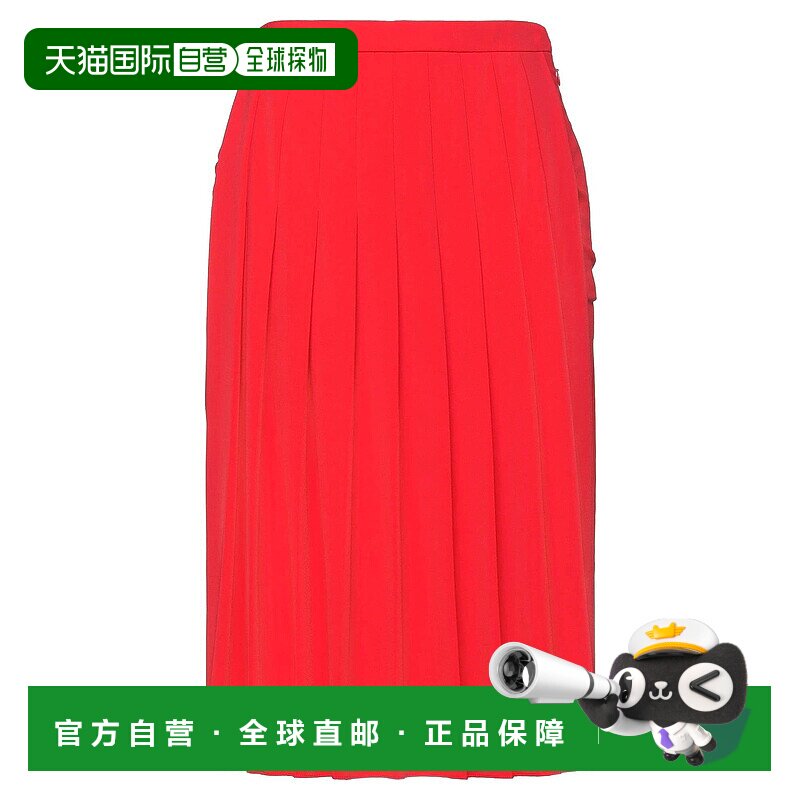 1h可退 香港直邮潮奢 Burberry 巴宝莉 女士 中长半身裙 red红色