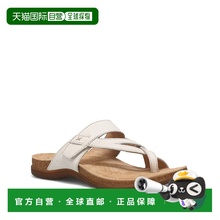 自营Taos Perfect Sandals Women's White Leather Toe Loop Slip