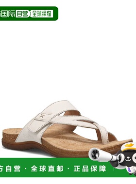 自营Taos Perfect Sandals Women's White Leather Toe Loop Slip