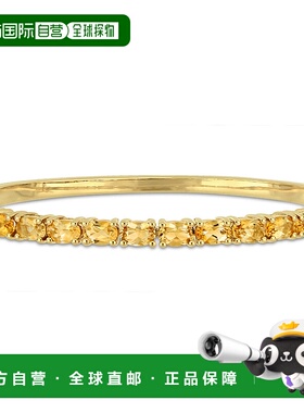 自营 mimi & max6 3/4 CT TGW 椭圆形切割黄水晶手镯镀黄纯银 -