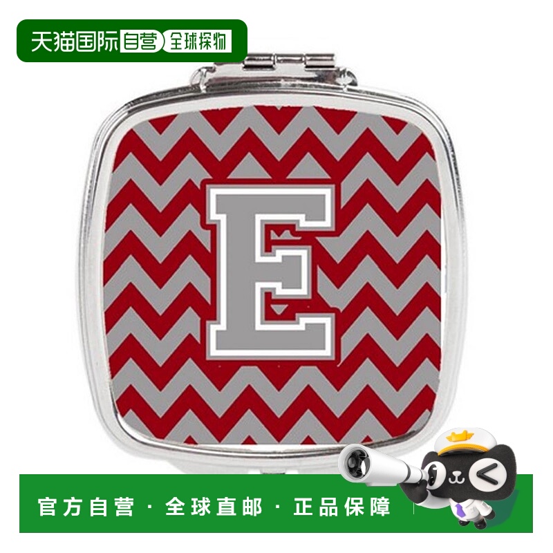 自营Carolines Treasures CJ1043-ESCM 字母 E 雪佛龙深红色正品