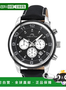 自营 porsamo bleuArthur 男士计时码表黑色手表 - 黑色 美国奥莱