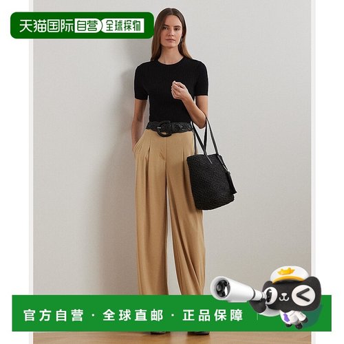 1h可退 日本直邮LAUREN RALPH LAUREN 女士高腰弹力垂坠阔腿裤 WM