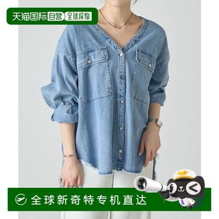 SNZ1051504A0004 1h可退 日本直邮SHENERY 女士V领薄款 丹宁衬衫