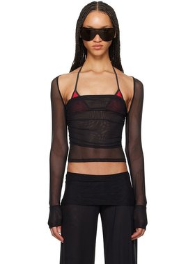 潮奢 Miaou 女士 黑色 Iris 长袖 T 恤 7112PM2BLK