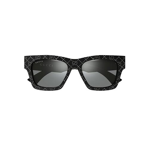 GUCCI 女士太阳镜 GG1835S006 SS2025 黑色 矩形太阳镜