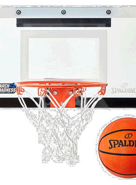 斯伯丁男女青少年 Slam Jam NCAA 篮球迷你球门家用小型