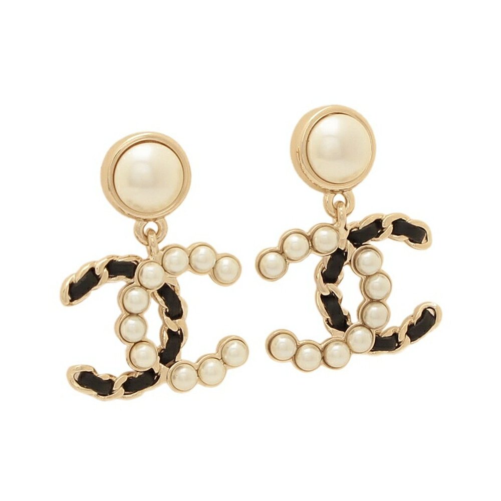 日本直邮香奈儿耳环带 CC 标志和 Coco 标志金色和黑色女士CHANEL
