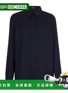 香港直邮BALMAIN 男士衬衫 GH1HS555VI746UB SS2026 黑色 字母提