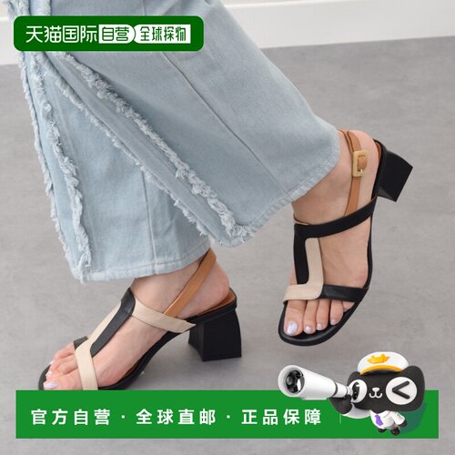 日本直邮ANGEL ALARCON D52007 Angel Alarcon 彩色拼接厚底凉鞋