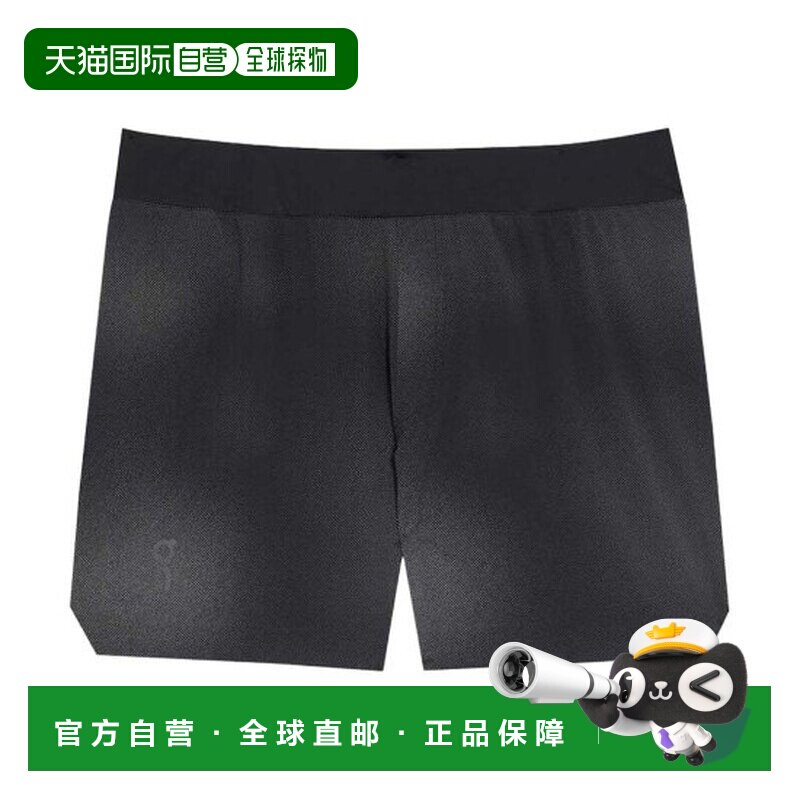 欧洲直邮自营ON昂跑 男士黑色再生锦纶弹性腰带短裤运动