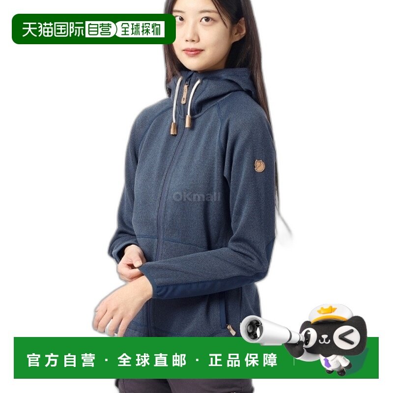 韩国直邮fjallraven瑞典北极狐 OVIK 羊毛连帽衫 W 海军蓝 (89