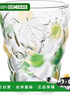 【日本直邮】ADERIA 玻璃杯平底玻璃杯葡萄玻璃杯 260ml 绿色琥珀