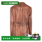 香港直邮GOLDEN 棕色单排扣经典 GOOSE 1h可退 女士 Lapels 款 皮革