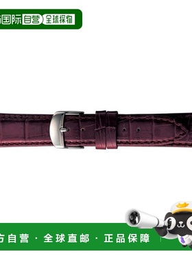 日本直邮BKME053EP BAMBI SCOTCHGARD 酒红色压纹皮革表带