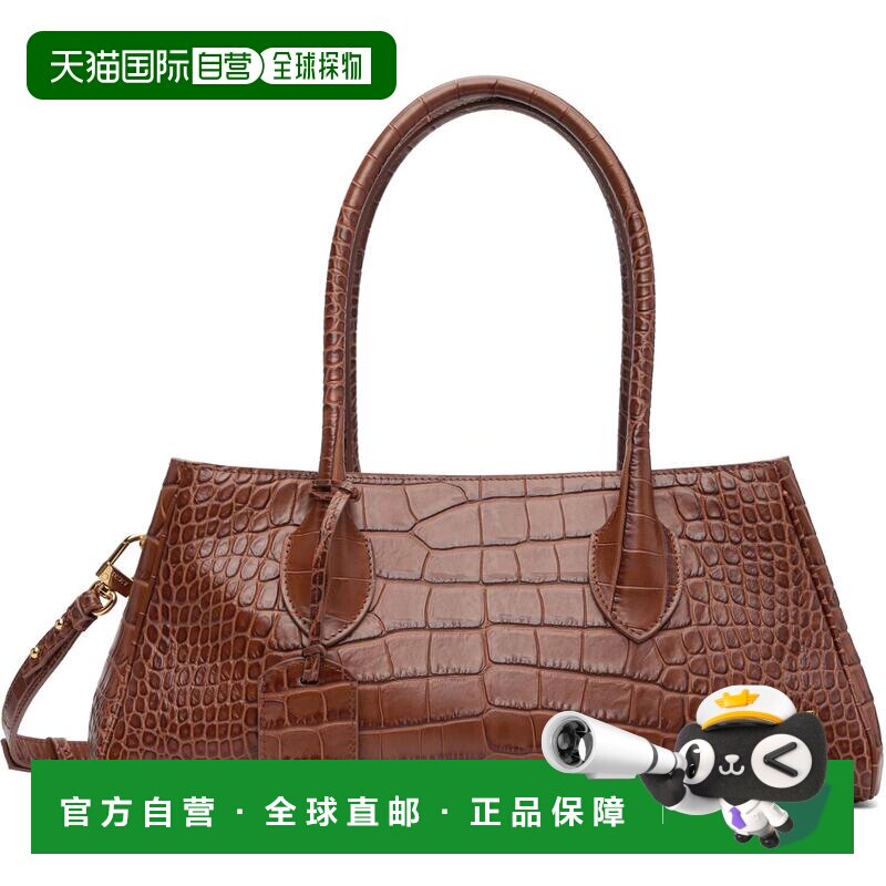 香港直邮AMIRI 女士 棕色 Embossed Croc Honey 40 单肩包 AWHABA