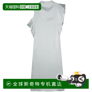 自营 美国奥莱直发 fendi不对称丝绸长裙 蓝色