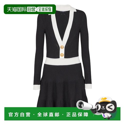 香港直邮BALMAIN 女士连衣裙 FF1R9858KI64EAB AW2025 花色 V-NEC