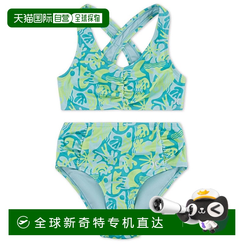 1h可退 【美国直邮】hurley 儿童 分体泳装泳衣比基尼泳裤上衣