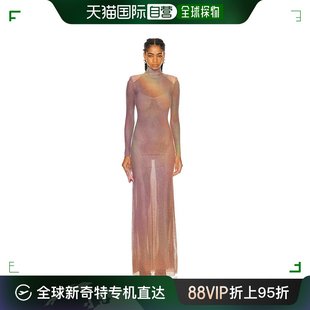 印花人造钻石长款 女士 Portrait 香港直邮潮奢 连衣裙 Self RS241