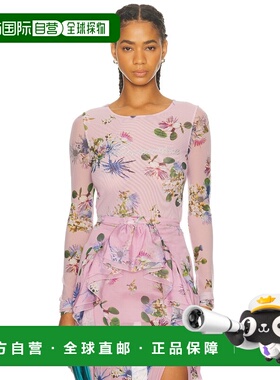 1h可退 香港直邮Blumarine 蓝色情人 女士 薄纱T恤 A544T100A