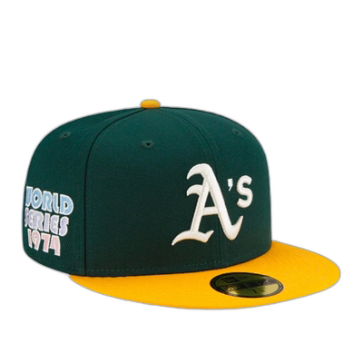 自营 New Era 59Fifty MLB 奥克兰运动家队 Pop Sweat 绿/紫色贴