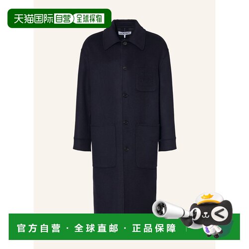 香港直邮LOEWE 男士大衣 100306259517000 CO 深蓝色 wool coat